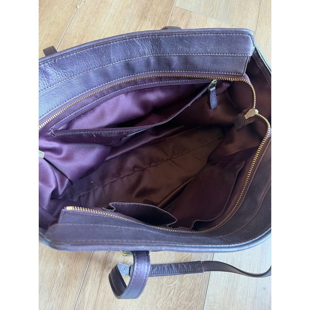 Plum Coach Taylor Op Art Alexis Tote with Dual Shoulder Straps and Gold Hardware - Picture 7 of 8